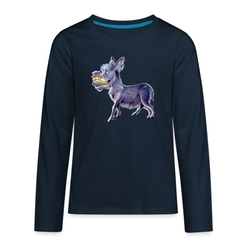 Funny Keep Smiling Donkey - Kids' Premium Long Sleeve T-Shirt