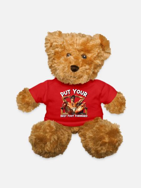 Best Foot Forward Fitness Art - Teddy Bear - red - Front