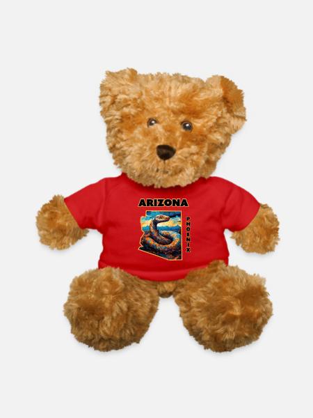 Arizona Wildlife - Rattlesnake - Teddy Bear - red - Front
