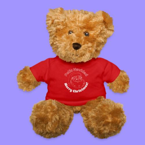 Feliz Navidad Merry Christmas Santa Claus Line Art - Teddy Bear