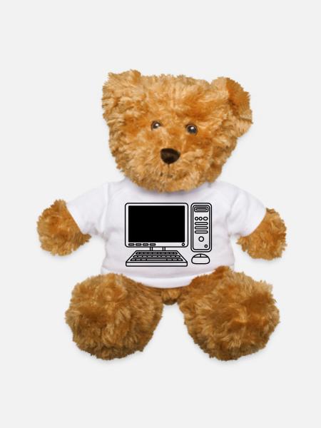 screen keyboard mouse computer - Teddy Bear - white - Front