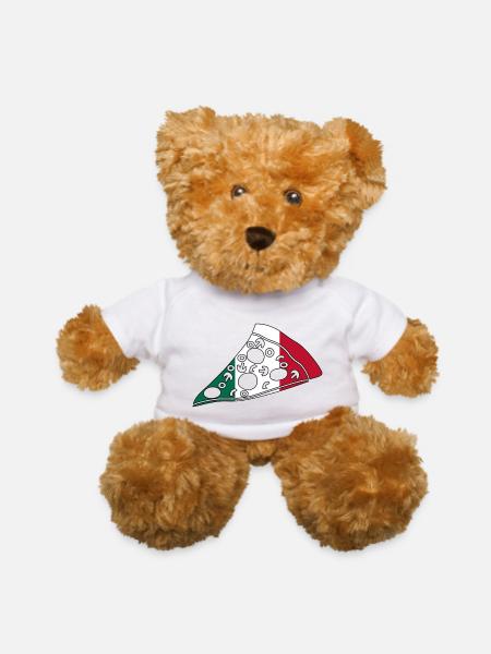 italian slice of pizza - Teddy Bear - white