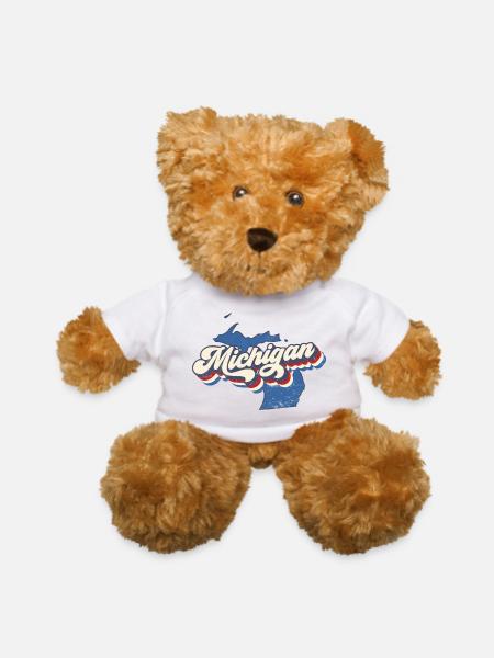 Groovy Retro Michigan - Teddy Bear - white - Front