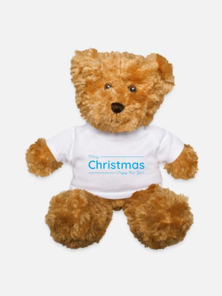 Cyan Christmas and Happy New Year - Teddy Bear - white - Front