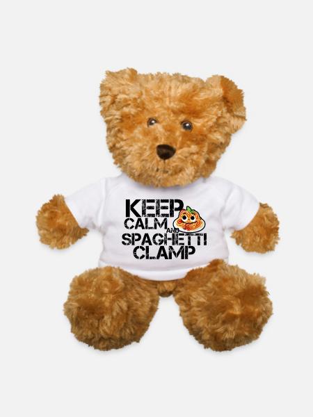 Keep Calm And Spaghetti Clamp - Teddy Bear - white - Front