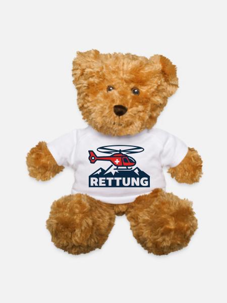 Rescue Helicopter Logo - Teddy Bear - white - Front