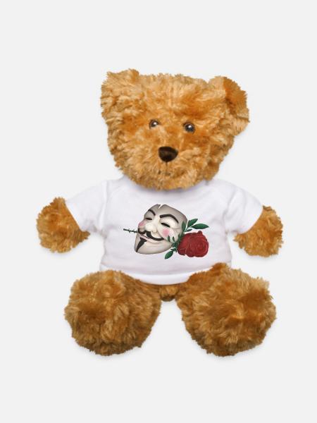 Remember ... The Mask and the Rose - Teddy Bear - white