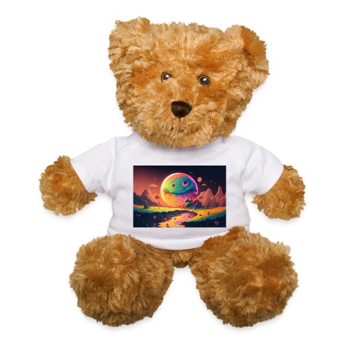 Spooky Smiling Moon Mountainscape - Psychedelia - Teddy Bear