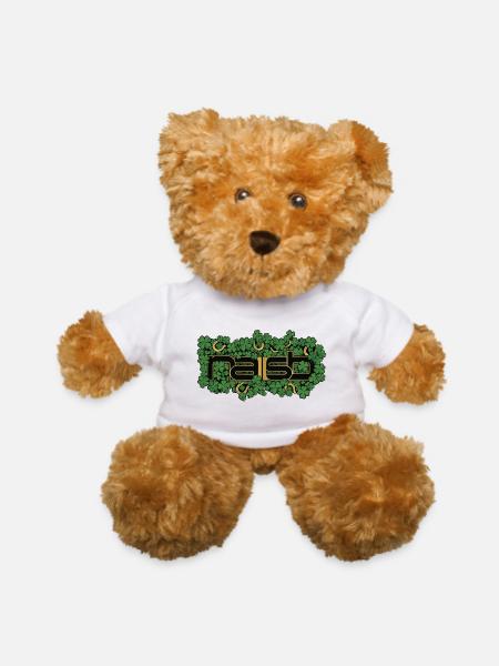 Irish Dash Clover Art - Teddy Bear - white