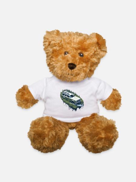 1968 SUV Offroading on Mountain - Teddy Bear - white