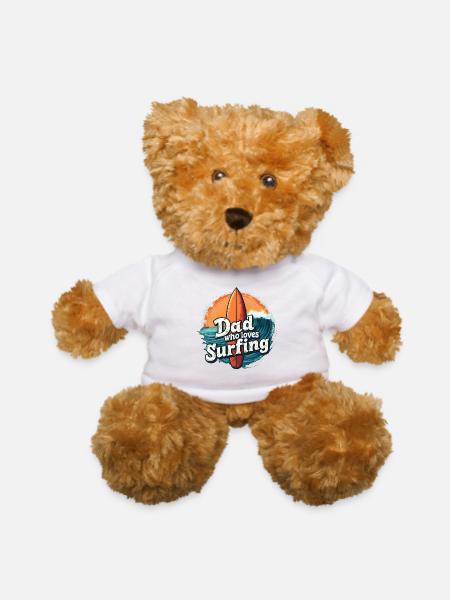 Dad Who Loves Surfing - Teddy Bear - white