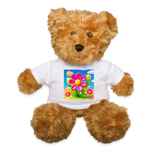 Pink Floral Peace | Sky & Nature Design - Teddy Bear