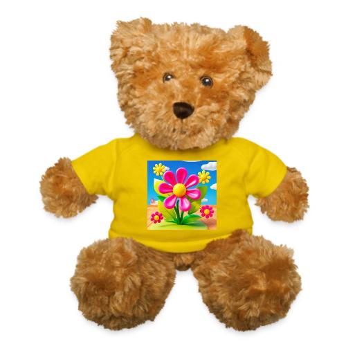 Pink Floral Peace | Sky & Nature Design - Teddy Bear