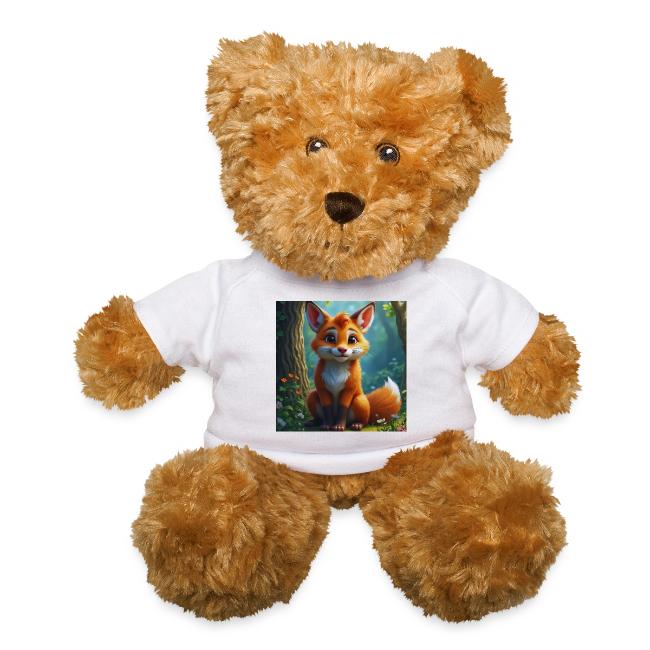 Magical fantasy fox in enchanted forest scene