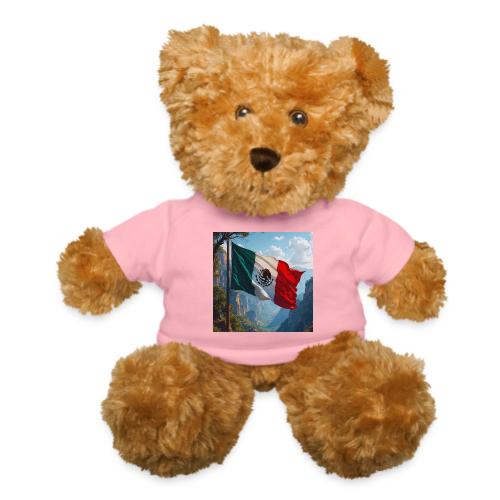 Mexican Flag in Mountain Nature Landscape - Teddy Bear