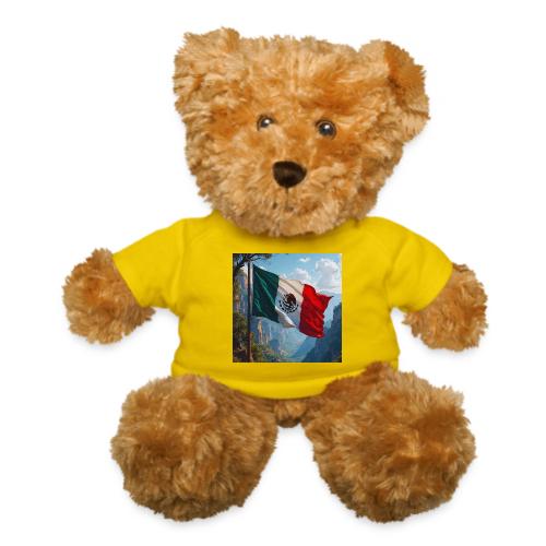 Mexican Flag in Mountain Nature Landscape - Teddy Bear