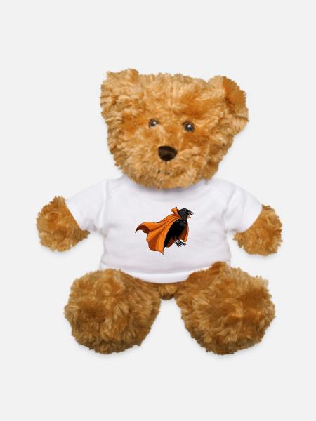 Caped Crow Noir - Teddy Bear - white