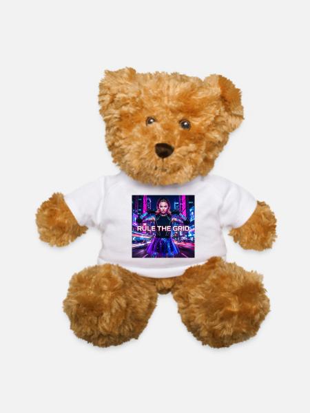 Cyberpunk Tattoo Heroine: Rule the Grid - Teddy Bear - white