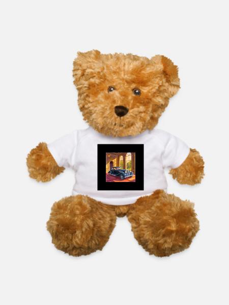 Vintage Car in Grand Hall - Teddy Bear - white - Front