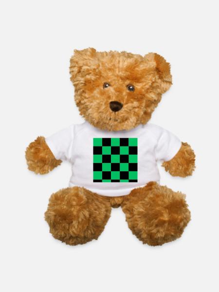 Emerald Night Checkerboard - Teddy Bear - white - Front