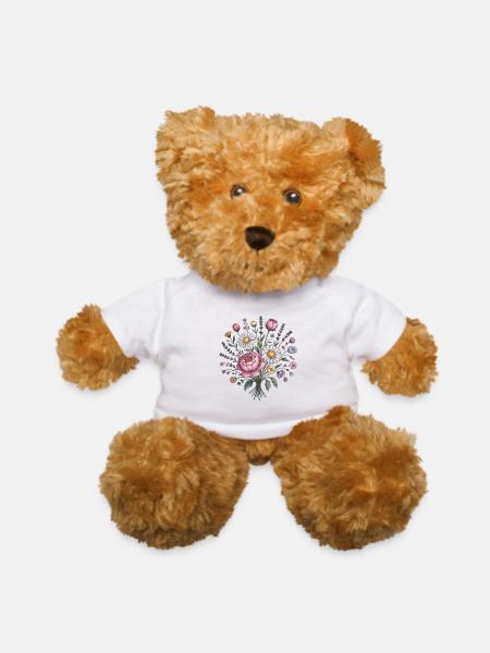 Pastel Bloom Bouquet - Teddy Bear - white - Front