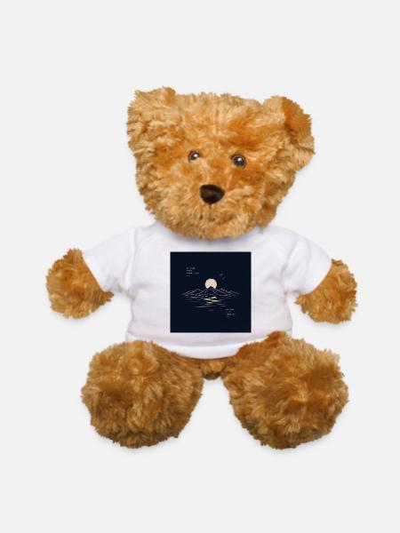 Moonlit Mountain Lake Nature Therapy - Teddy Bear - white - Front