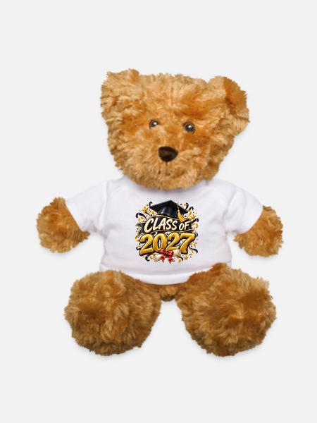 Class of 2027 Graduation Gold - Teddy Bear - white