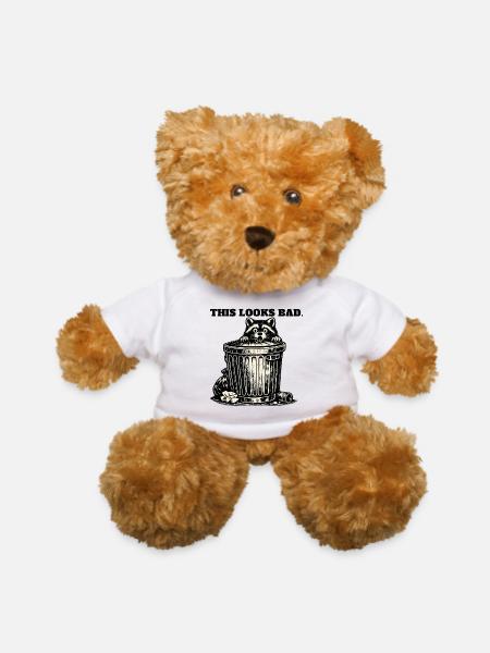 This Looks Bad Raccoon - Teddy Bear - white - Front
