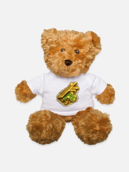 Golden Clover Gleam - Teddy Bear - white