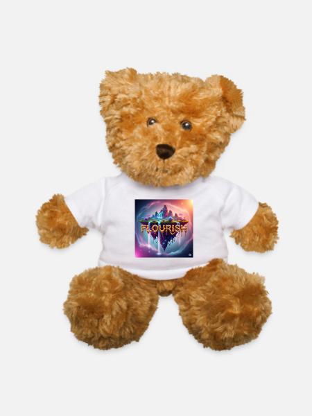 Floating Island Waterfall Fantasy Art - Teddy Bear - white - Front