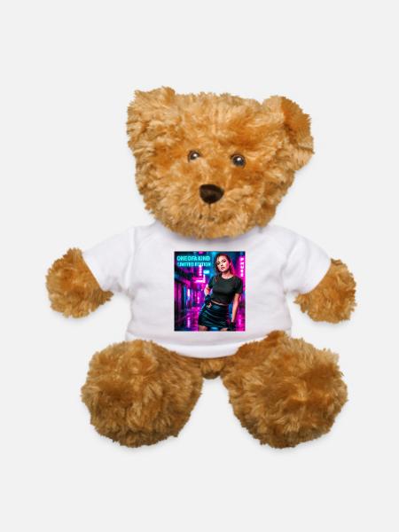 Cyberpunk Neon Night Limited Edition - Teddy Bear - white