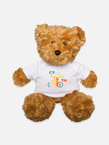 Rainbow Cyclist Emblem - Teddy Bear - white