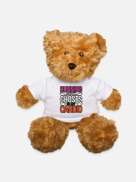 Running From Ghosts Is My Cardio Fitness Halloween - Teddy Bear - white - Front
