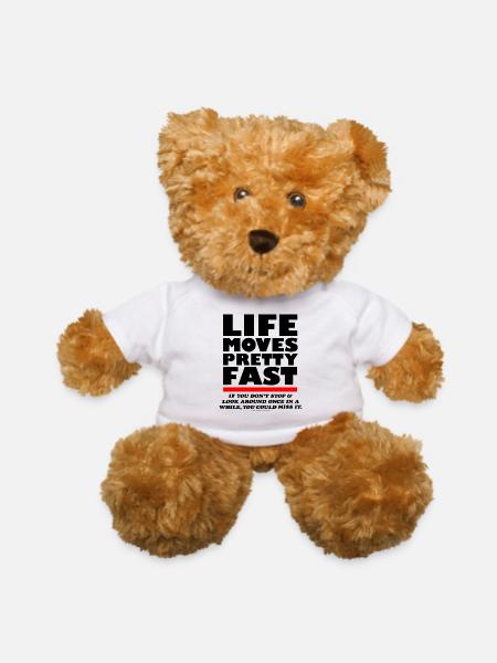 Ferris Bueller Life Moves Pretty Fast - Teddy Bear - white - Front