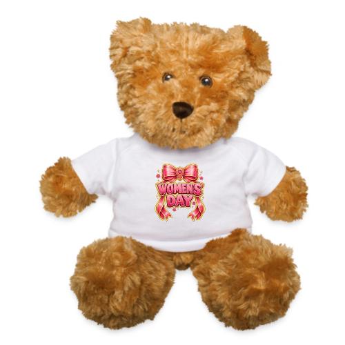 Cute Pink Bow Women’s Day Feminist Symbol - Teddy Bear