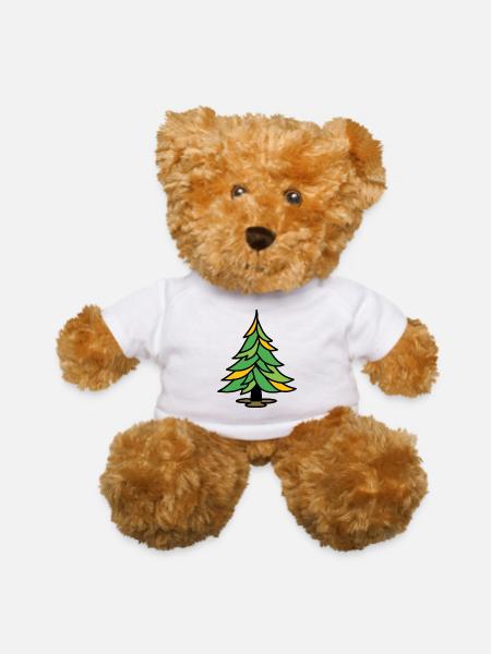 Stylized Pine Tree - Teddy Bear - white - Front
