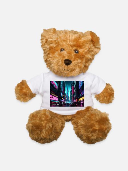 Neon Metropolis Night Run - Teddy Bear - white