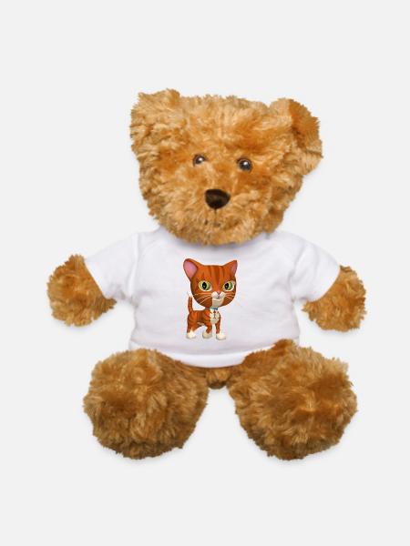 Orange Tabby Cat - Teddy Bear - white - Front