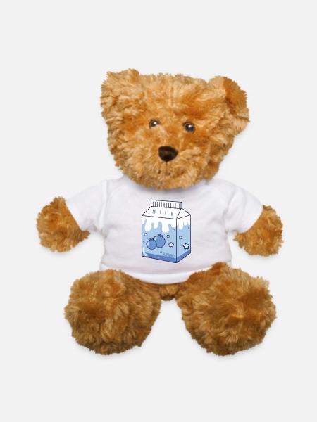 Japanese Aesthetics Kawaii Blueberry Milk - Teddy Bear - white