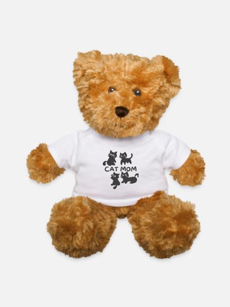 Cat Mom Quartet Silhouettes - Teddy Bear - white