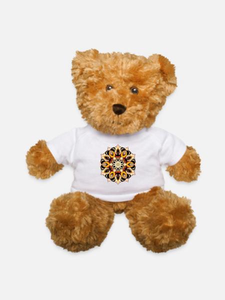Golden Mandala Wall Art Set, Boho Digital Download - Teddy Bear - white - Front