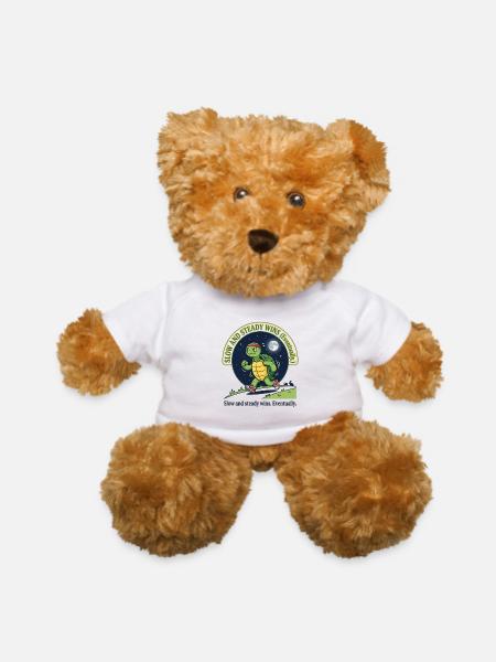 Slow and Steady Runner Turtle - Teddy Bear - white - Front