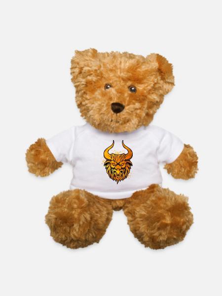Minotaur Head - Teddy Bear - white