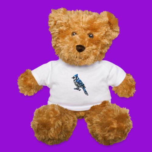 Silver Blue Jay on Perch - Teddy Bear