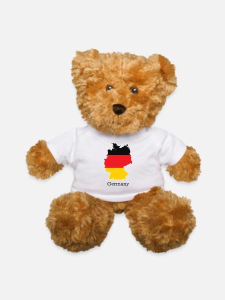 Germany Flag in Map Souvenir Design - Teddy Bear - white
