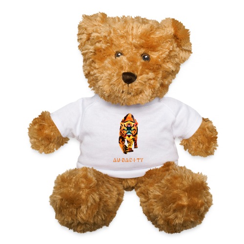Audacity T shirt Design Orange Letters - Teddy Bear