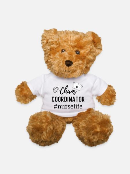 Nurse Gift Chaos Coordinator - Teddy Bear - white - Front
