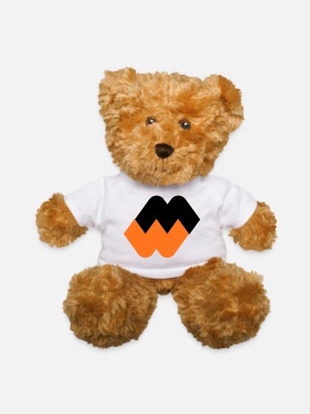 Orange W Emblem Abstract - Teddy Bear - white
