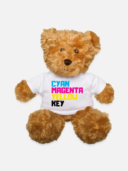 Cyan Magenta Yellow Key / CMYK - Teddy Bear - white - Front