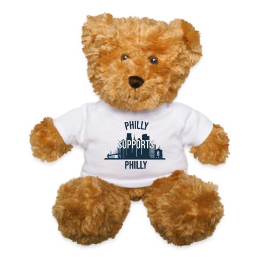 Philly Supports Philly skyline blue transparentbg - Teddy Bear